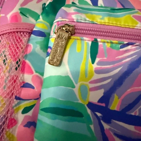Lilly Pulitzer Pink and Blue Floral Backpack - Picture 4 of 10